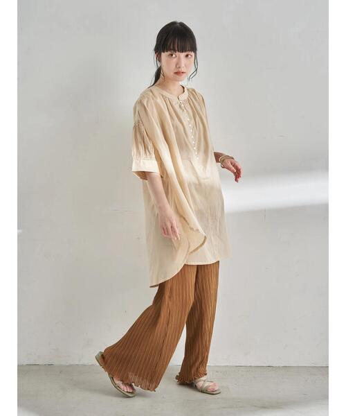 earth music&ecology（アースミュージックアンドエコロジー）の「【WEB限定】ランダムプリーツパンツ ＊（その他パンツ・レディース・ブラック/オレンジ/モカ/ピンクベージュ/グレイッシュベージュ・FREE）」の17枚目の写真