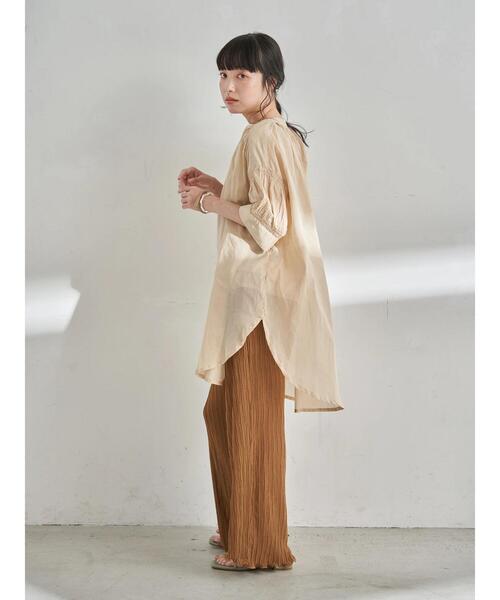 earth music&ecology（アースミュージックアンドエコロジー）の「【WEB限定】ランダムプリーツパンツ ＊（その他パンツ・レディース・ブラック/オレンジ/モカ/ピンクベージュ/グレイッシュベージュ・FREE）」の18枚目の写真