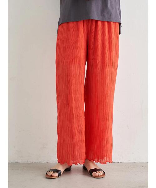 earth music&ecology（アースミュージックアンドエコロジー）の「【WEB限定】ランダムプリーツパンツ ＊（その他パンツ・レディース・ブラック/オレンジ/モカ/ピンクベージュ/グレイッシュベージュ・FREE）」の20枚目の写真