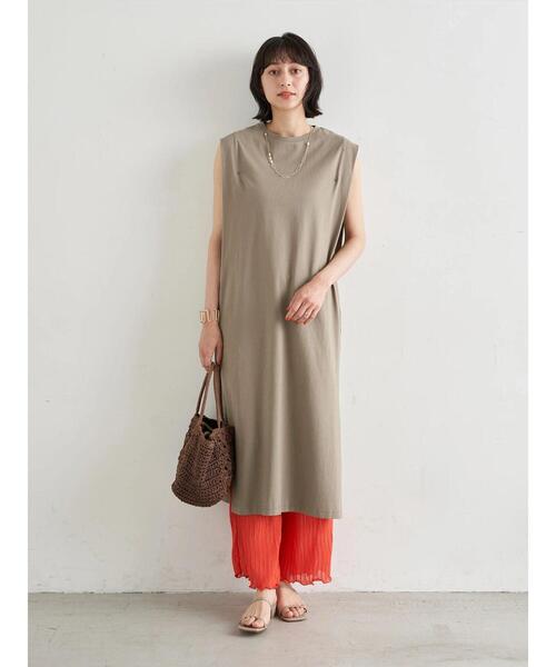 earth music&ecology（アースミュージックアンドエコロジー）の「【WEB限定】ランダムプリーツパンツ ＊（その他パンツ・レディース・ブラック/オレンジ/モカ/ピンクベージュ/グレイッシュベージュ・FREE）」の21枚目の写真