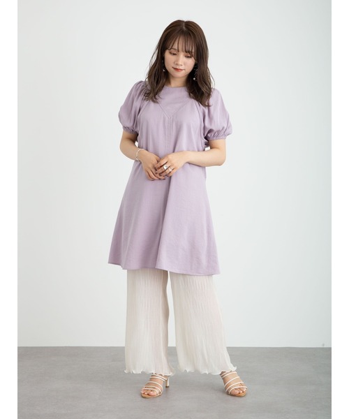 earth music&ecology（アースミュージックアンドエコロジー）の「【WEB限定】ランダムプリーツパンツ ＊（その他パンツ・レディース・ブラック/オレンジ/モカ/ピンクベージュ/グレイッシュベージュ・FREE）」の12枚目の写真