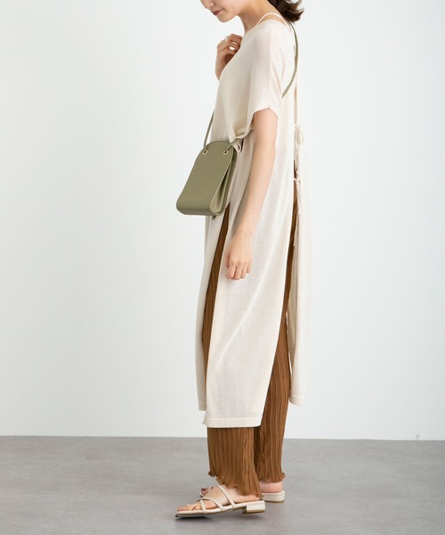 earth music&ecology（アースミュージックアンドエコロジー）の「【WEB限定】ランダムプリーツパンツ ＊（その他パンツ・レディース・ブラック/オレンジ/モカ/ピンクベージュ/グレイッシュベージュ・FREE）」の7枚目の写真