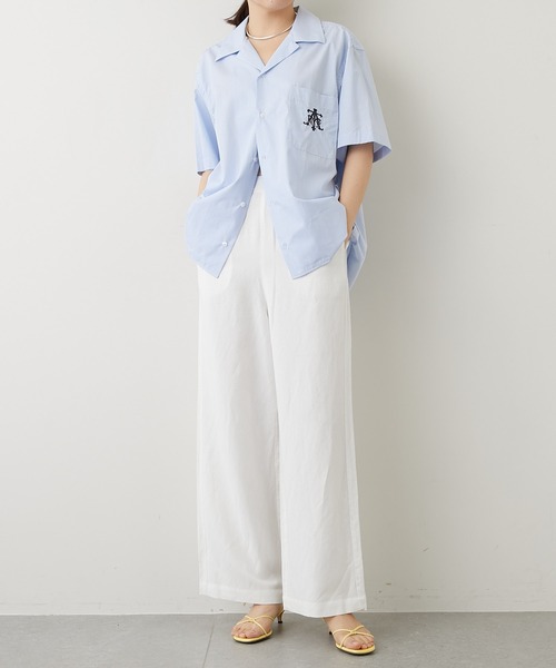 Whim Gazette(ウィムガゼット)の「【THE PAUSE】ラミーリラックスパンツ(その他パンツ・レディース・オフホワイト/ネイビー・FREE)」の4枚目の写真