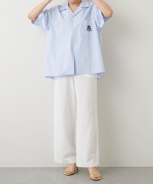 Whim Gazette(ウィムガゼット)の「【THE PAUSE】ラミーリラックスパンツ(その他パンツ・レディース・オフホワイト/ネイビー・FREE)」の5枚目の写真