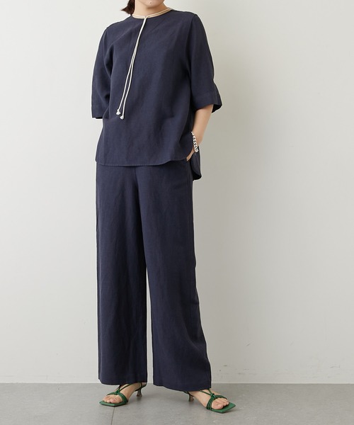 Whim Gazette(ウィムガゼット)の「【THE PAUSE】ラミーリラックスパンツ(その他パンツ・レディース・オフホワイト/ネイビー・FREE)」の10枚目の写真