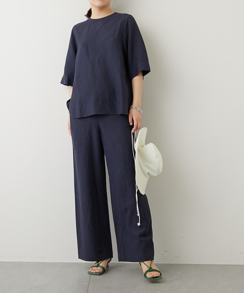 Whim Gazette(ウィムガゼット)の「【THE PAUSE】ラミーリラックスパンツ(その他パンツ・レディース・オフホワイト/ネイビー・FREE)」の11枚目の写真