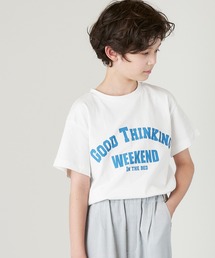 ＆yam | USAコットン アーチロゴプリント半袖Tシャツ(Tシャツ/カットソー)