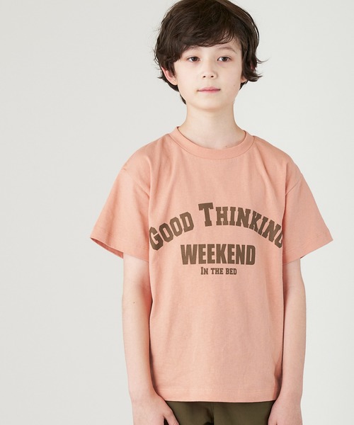 ＆yam（アンドヤム）の「USAコットン アーチロゴプリント半袖Tシャツ（Tシャツ/カットソー・キッズ・ピンク/ブラック/グレー/ホワイト・120-130cm/140-150cm/150-160cm/130-140cm/110-120cm）」の4枚目の写真