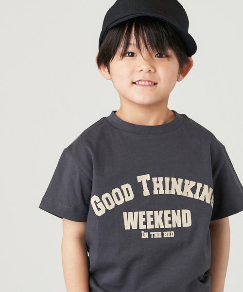 ＆yam（アンドヤム）の「USAコットン アーチロゴプリント半袖Tシャツ（Tシャツ/カットソー・キッズ・ピンク/ブラック/グレー/ホワイト・120-130cm/140-150cm/150-160cm/130-140cm/110-120cm）」の3枚目の写真