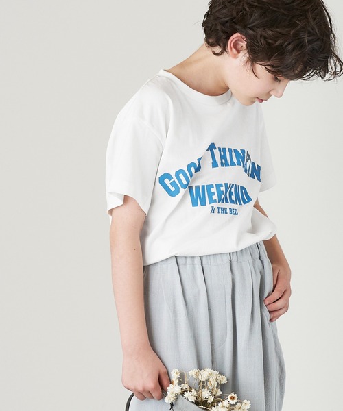 ＆yam（アンドヤム）の「USAコットン アーチロゴプリント半袖Tシャツ（Tシャツ/カットソー・キッズ・ピンク/ブラック/グレー/ホワイト・120-130cm/140-150cm/150-160cm/130-140cm/110-120cm）」の6枚目の写真