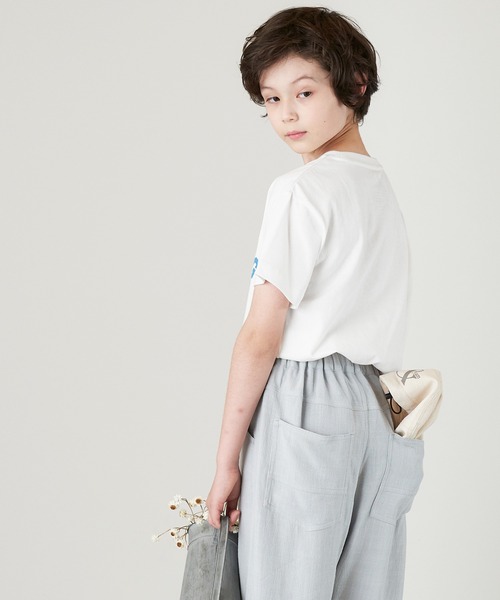 ＆yam（アンドヤム）の「USAコットン アーチロゴプリント半袖Tシャツ（Tシャツ/カットソー・キッズ・ピンク/ブラック/グレー/ホワイト・120-130cm/140-150cm/150-160cm/130-140cm/110-120cm）」の7枚目の写真