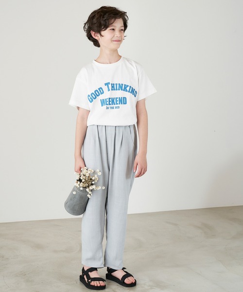 ＆yam（アンドヤム）の「USAコットン アーチロゴプリント半袖Tシャツ（Tシャツ/カットソー・キッズ・ピンク/ブラック/グレー/ホワイト・120-130cm/140-150cm/150-160cm/130-140cm/110-120cm）」の8枚目の写真