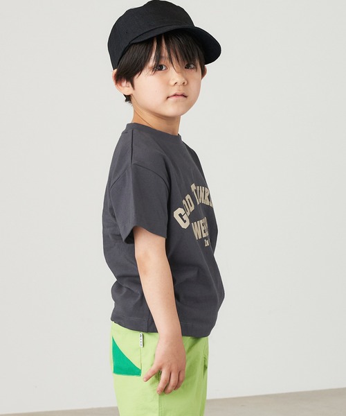 ＆yam（アンドヤム）の「USAコットン アーチロゴプリント半袖Tシャツ（Tシャツ/カットソー・キッズ・ピンク/ブラック/グレー/ホワイト・120-130cm/140-150cm/150-160cm/130-140cm/110-120cm）」の10枚目の写真