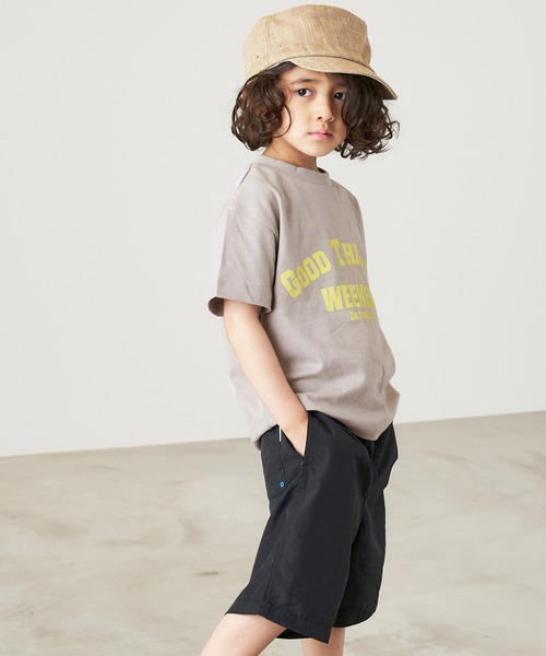 ＆yam（アンドヤム）の「USAコットン アーチロゴプリント半袖Tシャツ（Tシャツ/カットソー・キッズ・ピンク/ブラック/グレー/ホワイト・120-130cm/140-150cm/150-160cm/130-140cm/110-120cm）」の14枚目の写真