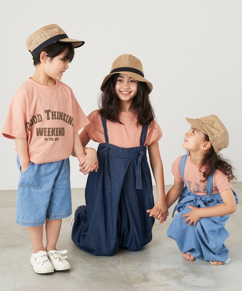 ＆yam（アンドヤム）の「USAコットン アーチロゴプリント半袖Tシャツ（Tシャツ/カットソー・キッズ・ピンク/ブラック/グレー/ホワイト・120-130cm/140-150cm/150-160cm/130-140cm/110-120cm）」の21枚目の写真