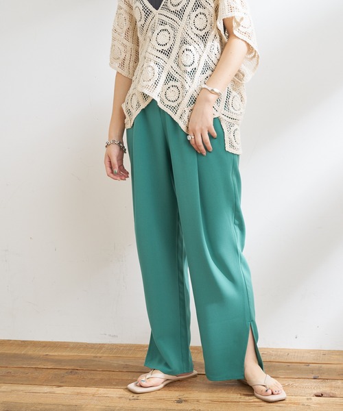 CIAOPANIC TYPY（チャオパニックティピー）の「イージーケアテーパードカラーパンツ（その他パンツ・レディース・オフホワイト/ブラック/グリーン/パープル・SMALL/MEDIUM）」の3枚目の写真