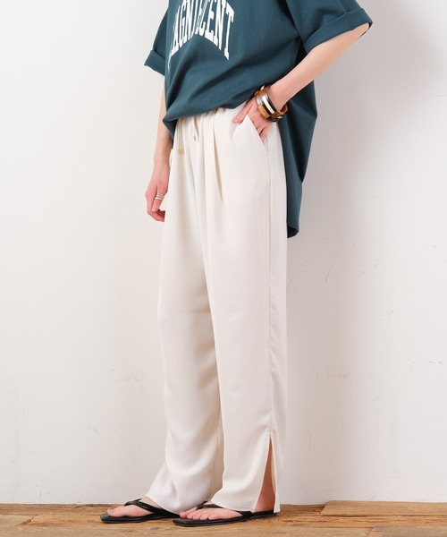 CIAOPANIC TYPY（チャオパニックティピー）の「イージーケアテーパードカラーパンツ（その他パンツ・レディース・オフホワイト/ブラック/グリーン/パープル・SMALL/MEDIUM）」の5枚目の写真