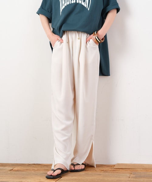 CIAOPANIC TYPY（チャオパニックティピー）の「イージーケアテーパードカラーパンツ（その他パンツ・レディース・オフホワイト/ブラック/グリーン/パープル・SMALL/MEDIUM）」の6枚目の写真