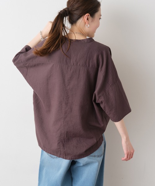 CIAOPANIC TYPY（チャオパニックティピー）の「【OSORO】リネンレーヨンスキッパーシャツ（シャツ/ブラウス・レディース・チャコールグレー/ブラウン/イエロー/オレンジ/グリーン/アイボリー・ONE SIZE）」の15枚目の写真