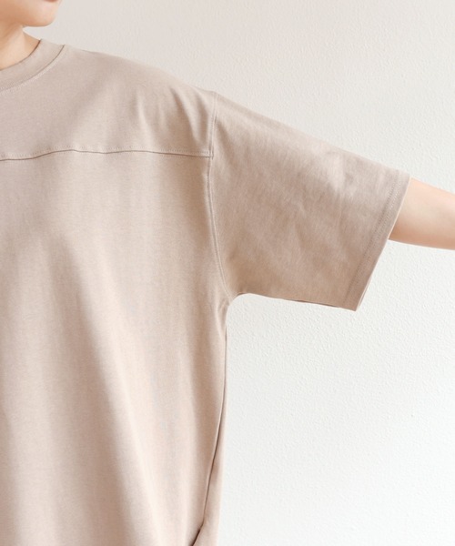 andme(アンドミー)の「USAコットン半袖フットボール裾ラウンドTシャツ(Tシャツ/カットソー・レディース・ブラック/オフホワイト/チャコールグレー/グレー系その他/ミント・M)」の15枚目の写真