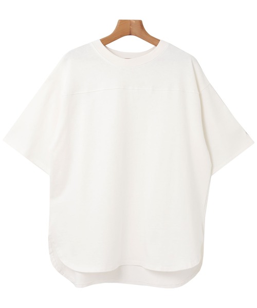 andme(アンドミー)の「USAコットン半袖フットボール裾ラウンドTシャツ(Tシャツ/カットソー・レディース・ブラック/オフホワイト/チャコールグレー/グレー系その他/ミント・M)」の22枚目の写真
