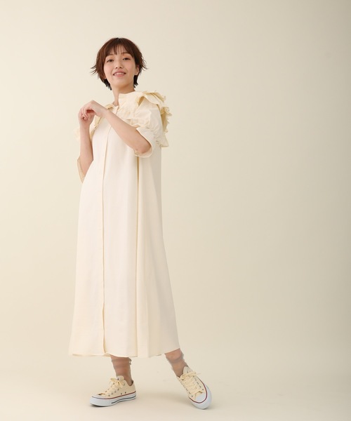 sakishimatokyo(サキシマトーキョー)の「【ZOZO限定】サキシマamp「カサネフリルデザインワンピース」(ワンピース・レディース・ホワイト/ブラック/ベージュ・FREE)」の6枚目の写真