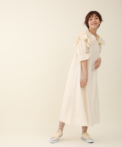 sakishimatokyo(サキシマトーキョー)の「【ZOZO限定】サキシマamp「カサネフリルデザインワンピース」(ワンピース・レディース・ホワイト/ブラック/ベージュ・FREE)」の7枚目の写真