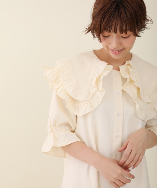 sakishimatokyo(サキシマトーキョー)の「【ZOZO限定】サキシマamp「カサネフリルデザインワンピース」(ワンピース・レディース・ホワイト/ブラック/ベージュ・FREE)」の8枚目の写真