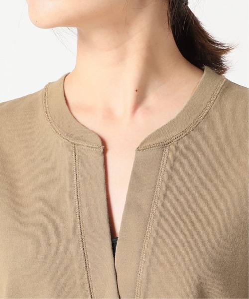 SLOBE IENA(スローブイエナ)の「16/2 天竺キーネックプルオーバー【手洗い可能】◆(Tシャツ/カットソー・レディース・ホワイト/ブラック/カーキ・FREE)」の15枚目の写真