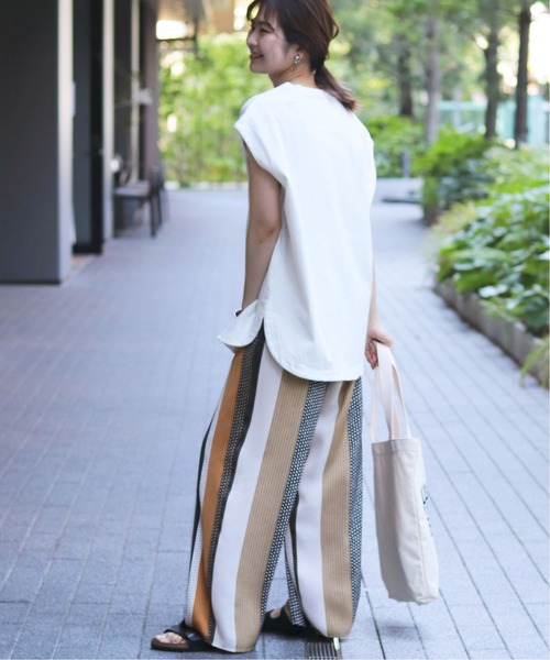 SLOBE IENA(スローブイエナ)の「16/2 天竺キーネックプルオーバー【手洗い可能】◆(Tシャツ/カットソー・レディース・ホワイト/ブラック/カーキ・FREE)」の5枚目の写真