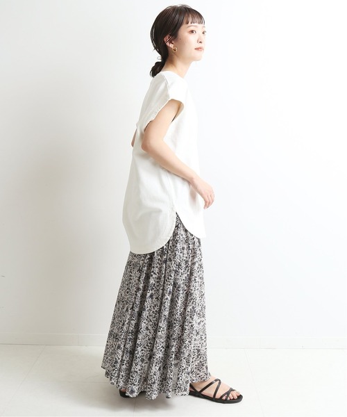 SLOBE IENA(スローブイエナ)の「16/2 天竺キーネックプルオーバー【手洗い可能】◆(Tシャツ/カットソー・レディース・ホワイト/ブラック/カーキ・FREE)」の6枚目の写真