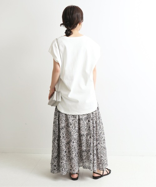 SLOBE IENA(スローブイエナ)の「16/2 天竺キーネックプルオーバー【手洗い可能】◆(Tシャツ/カットソー・レディース・ホワイト/ブラック/カーキ・FREE)」の7枚目の写真