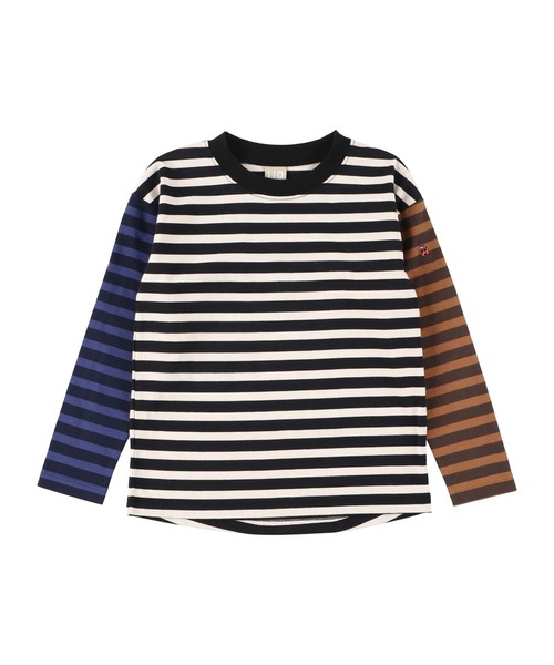 DILASH（ディラッシュ）の「先染めボーダーあったか長袖Tシャツ（Tシャツ/カットソー・キッズ・マルチ/ブラウン/ネイビー/ブラック・90/140/130/100/120/110/80/150）」の5枚目の写真