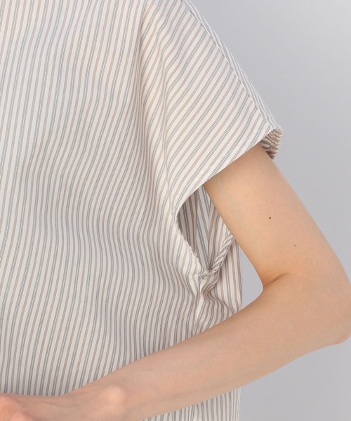 nicholson and nicholson（ニコルソンアンドニコルソン）の「【nicholson and nicholson】フレンチスリーブ ドローストリングブラウス STRIPE WOMEN（シャツ/ブラウス・レディース・ブルー系その他5/ホワイト系その他・38）」の8枚目の写真