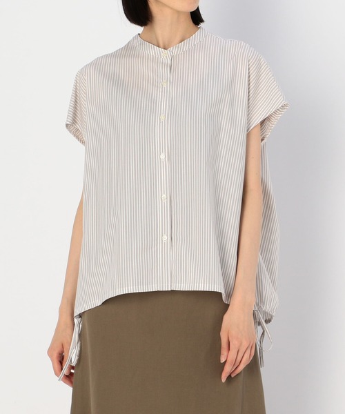 nicholson and nicholson（ニコルソンアンドニコルソン）の「【nicholson and nicholson】フレンチスリーブ ドローストリングブラウス STRIPE WOMEN（シャツ/ブラウス・レディース・ブルー系その他5/ホワイト系その他・38）」の16枚目の写真