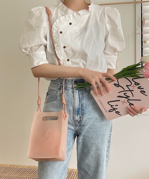 etade（エタード）の「【etade】sheer pvc 2way bag etda6（ショルダーバッグ・レディース・ホワイト/ブラック/ピンク・FREE）」の3枚目の写真