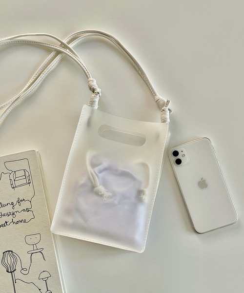 etade（エタード）の「【etade】sheer pvc 2way bag etda6（ショルダーバッグ・レディース・ホワイト/ブラック/ピンク・FREE）」の8枚目の写真