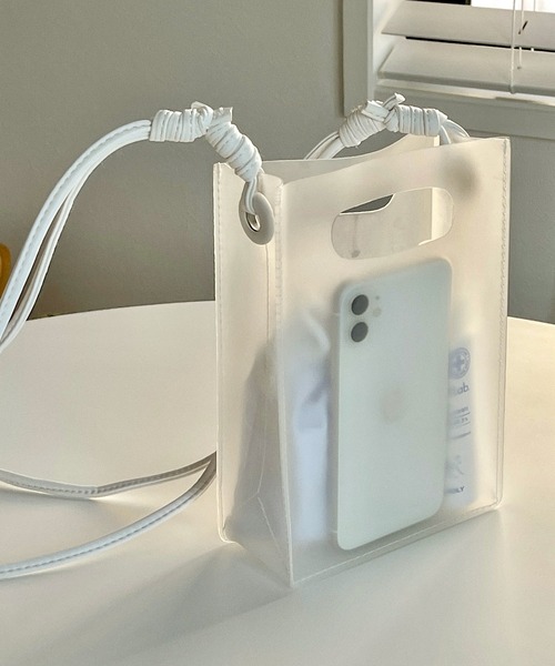 etade（エタード）の「【etade】sheer pvc 2way bag etda6（ショルダーバッグ・レディース・ホワイト/ブラック/ピンク・FREE）」の7枚目の写真