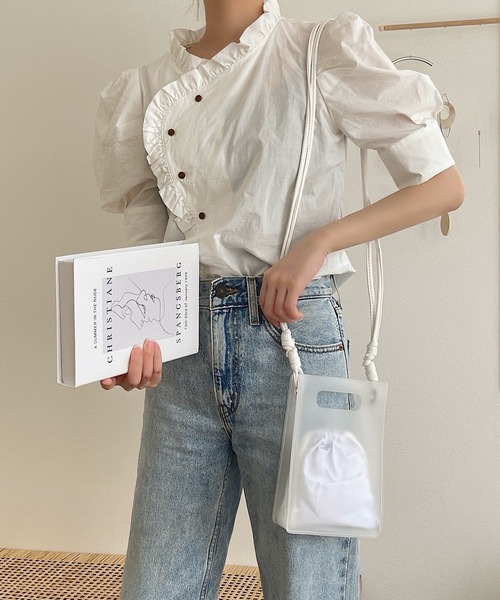 etade（エタード）の「【etade】sheer pvc 2way bag etda6（ショルダーバッグ・レディース・ホワイト/ブラック/ピンク・FREE）」の6枚目の写真