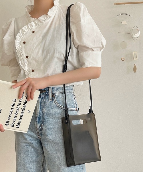 etade（エタード）の「【etade】sheer pvc 2way bag etda6（ショルダーバッグ・レディース・ホワイト/ブラック/ピンク・FREE）」の15枚目の写真