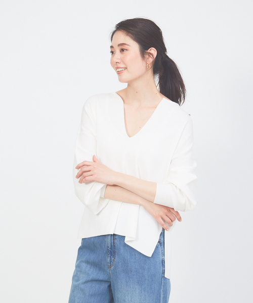 collex（コレックス）の「キーネック プルオーバー（Tシャツ/カットソー・レディース・ライトブルー/オフホワイト・フリー）」の5枚目の写真