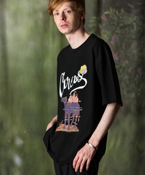 rehacer(レアセル)の「rehacer : Camel Circus / キャメルサーカスTシャツ(Tシャツ/カットソー・メンズ・ホワイト/ブラック・MEDIUM/LARGE/SMALL)」の7枚目の写真