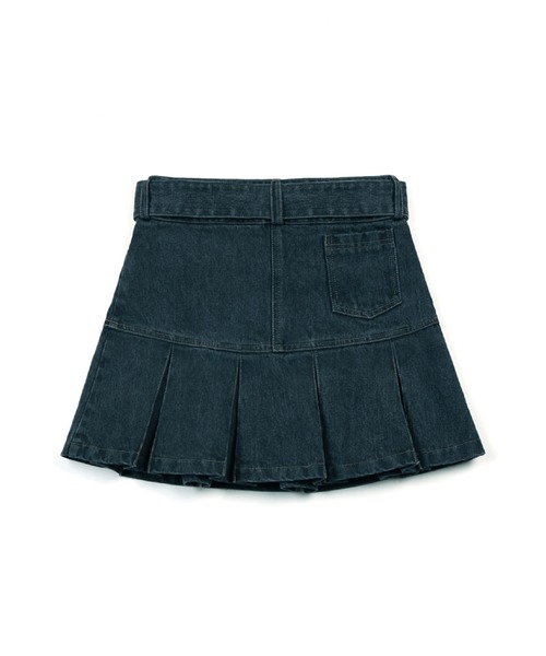 ☆人気☆【NASTY FANCY CLUB】☆DENIM PLEATS BELT SKIR.T☆ NASTY FANCY CLUB☆韓国☆人気☆[NF] DENIM PLEATS BELT SKIRT
