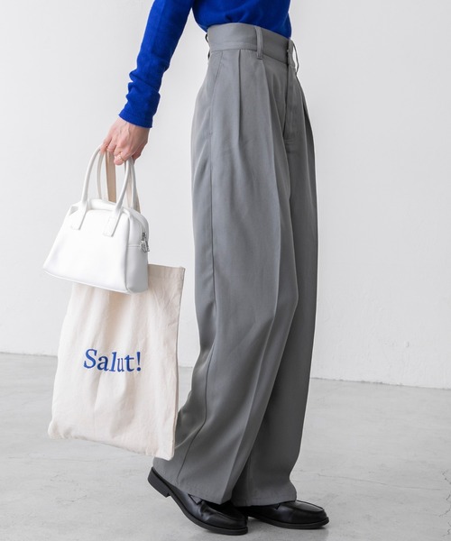 セール】2タック センタープレス カラースラックス（スラックス