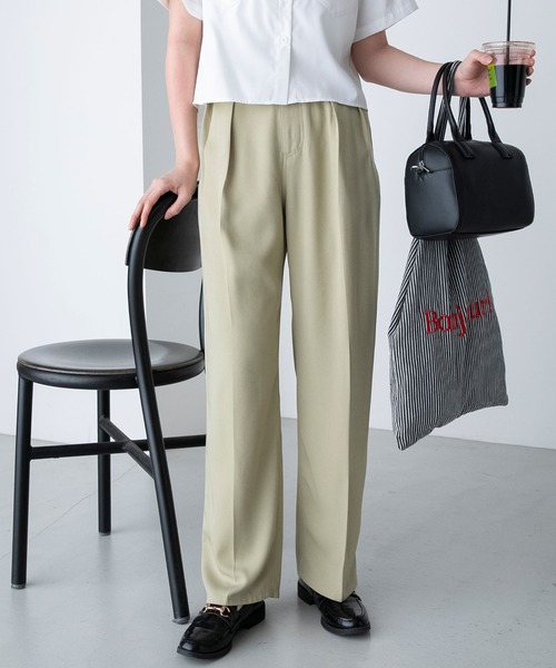 セール】2タック センタープレス カラースラックス（スラックス