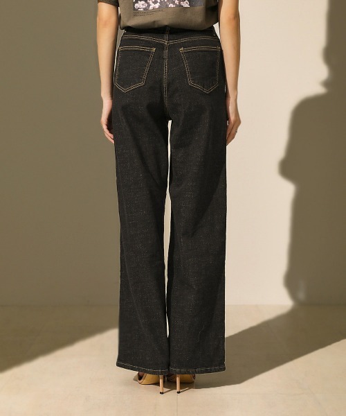 Bou Jeloud（ブージュルード）の「ハイウエストワイドデニム（デニムパンツ・レディース・インディゴブルー/ブラック・38/40/36）」の6枚目の写真