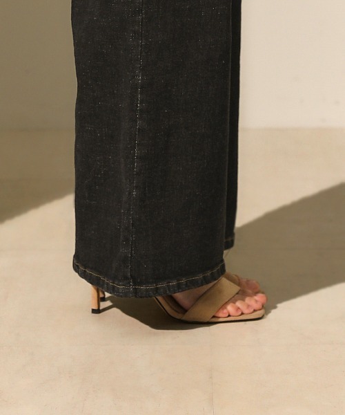 Bou Jeloud（ブージュルード）の「ハイウエストワイドデニム（デニムパンツ・レディース・インディゴブルー/ブラック・38/40/36）」の9枚目の写真