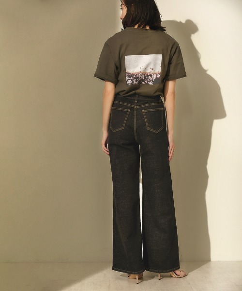 Bou Jeloud（ブージュルード）の「ハイウエストワイドデニム（デニムパンツ・レディース・インディゴブルー/ブラック・38/40/36）」の4枚目の写真