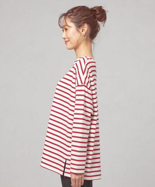 closet story（クローゼットストーリー）の「【WEB限定】＜closet story＞バスクボーダー ドルマン カットソー（Tシャツ/カットソー・レディース・ブラック/レッド/マスタード・FREE）」の13枚目の写真