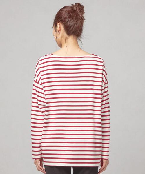 closet story（クローゼットストーリー）の「【WEB限定】＜closet story＞バスクボーダー ドルマン カットソー（Tシャツ/カットソー・レディース・ブラック/レッド/マスタード・FREE）」の14枚目の写真